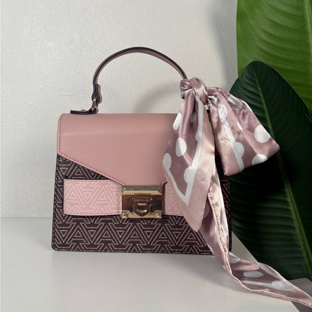 Aldo Pink Handbag with Scarf